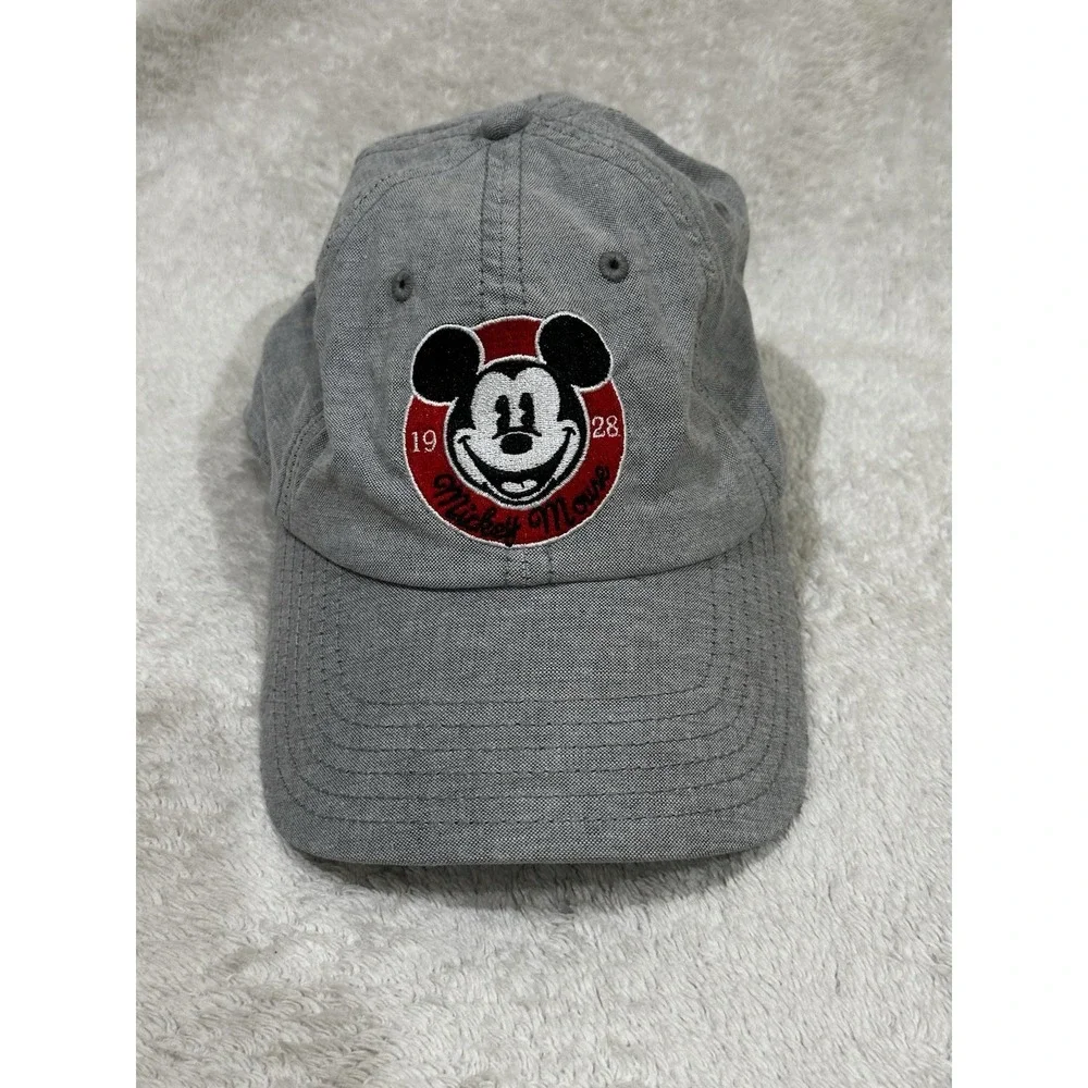 DISNEY Mickey Mouse Gray Cap‎ Hat Adjustable Strap OSFM RN 115665